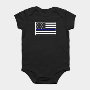 Thin Blue Line Flag, Police Officer Gifts Baby Bodysuit